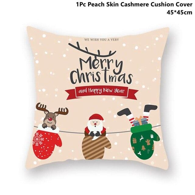 Christmas Pillowcase Santa Cluas Pillow Covers Xmas Holiday Couch Pillows Rustic Christmas Decorations Winter Pillowcase For Home Living Room Xmas Ornaments Navidad Gifts