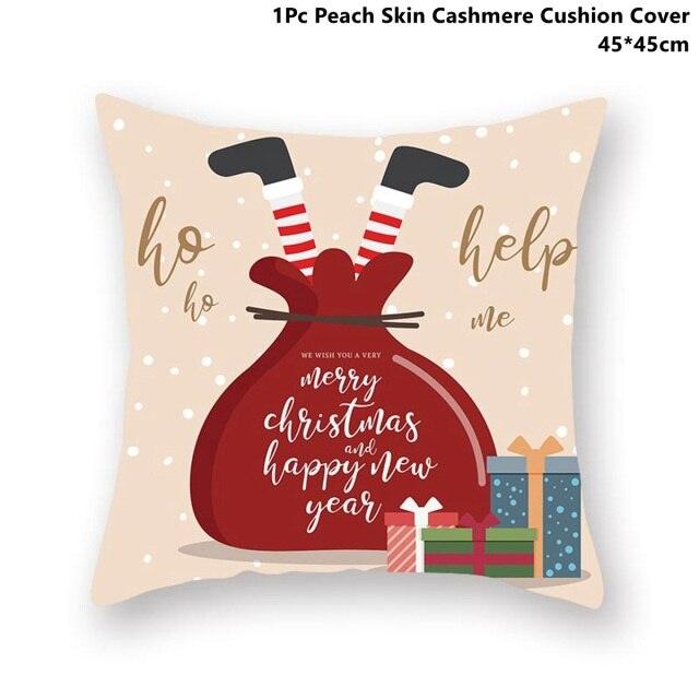 Christmas Pillowcase Santa Cluas Pillow Covers Xmas Holiday Couch Pillows Rustic Christmas Decorations Winter Pillowcase For Home Living Room Xmas Ornaments Navidad Gifts