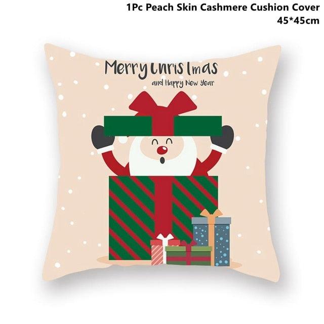 Christmas Pillowcase Santa Cluas Pillow Covers Xmas Holiday Couch Pillows Rustic Christmas Decorations Winter Pillowcase For Home Living Room Xmas Ornaments Navidad Gifts