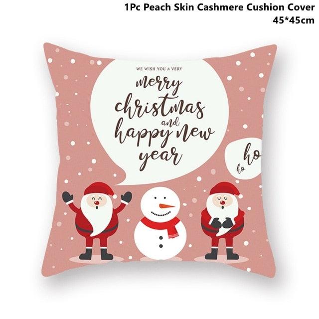 Christmas Pillowcase Santa Cluas Pillow Covers Xmas Holiday Couch Pillows Rustic Christmas Decorations Winter Pillowcase For Home Living Room Xmas Ornaments Navidad Gifts