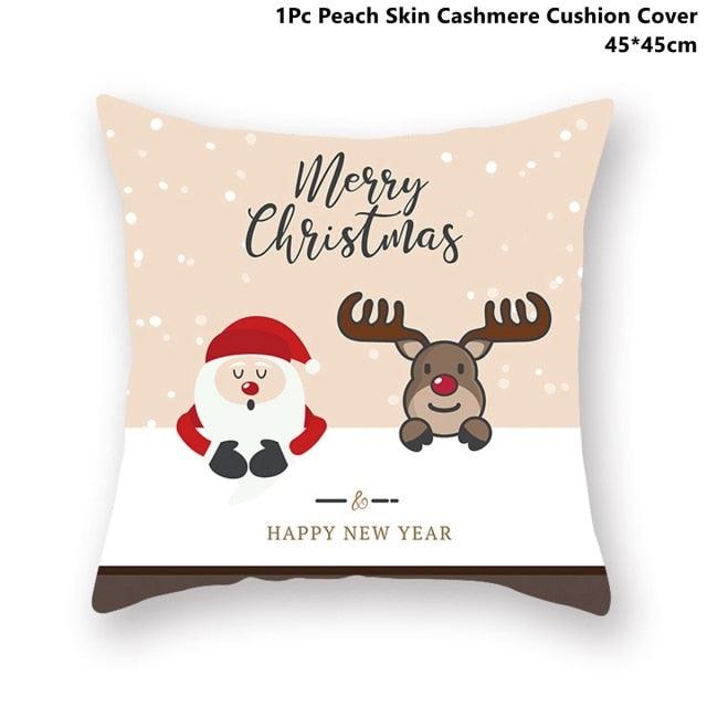 Christmas Pillowcase Santa Cluas Pillow Covers Xmas Holiday Couch Pillows Rustic Christmas Decorations Winter Pillowcase For Home Living Room Xmas Ornaments Navidad Gifts