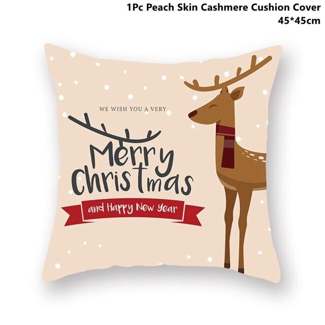 Christmas Pillowcase Santa Cluas Pillow Covers Xmas Holiday Couch Pillows Rustic Christmas Decorations Winter Pillowcase For Home Living Room Xmas Ornaments Navidad Gifts