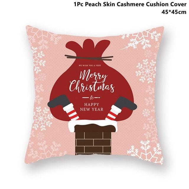 Christmas Pillowcase Santa Cluas Pillow Covers Xmas Holiday Couch Pillows Rustic Christmas Decorations Winter Pillowcase For Home Living Room Xmas Ornaments Navidad Gifts