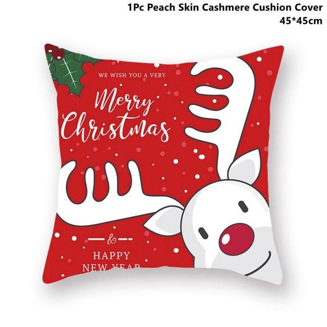 Christmas Pillowcase Santa Cluas Pillow Covers Xmas Holiday Couch Pillows Rustic Christmas Decorations Winter Pillowcase For Home Living Room Xmas Ornaments Navidad Gifts