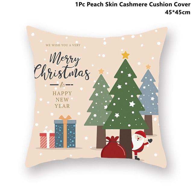 Christmas Pillowcase Santa Cluas Pillow Covers Xmas Holiday Couch Pillows Rustic Christmas Decorations Winter Pillowcase For Home Living Room Xmas Ornaments Navidad Gifts