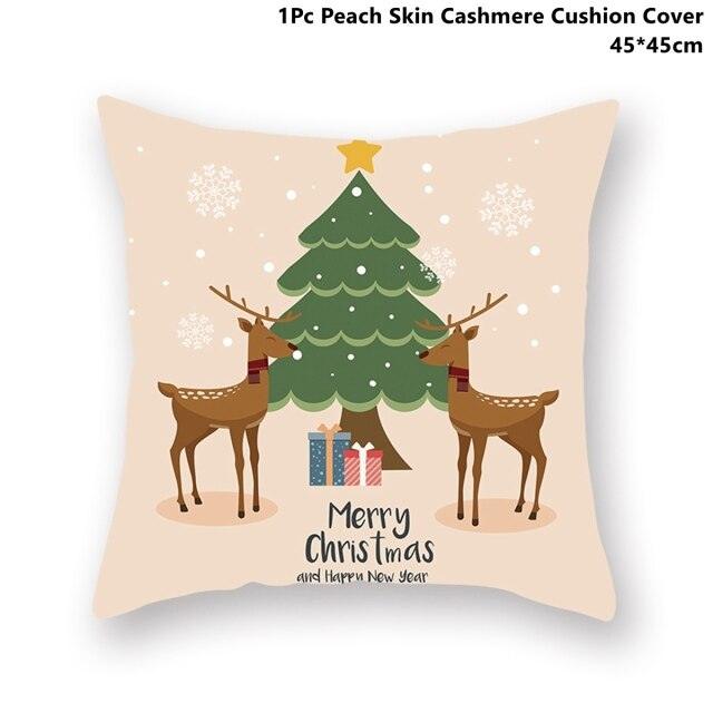 Christmas Pillowcase Santa Cluas Pillow Covers Xmas Holiday Couch Pillows Rustic Christmas Decorations Winter Pillowcase For Home Living Room Xmas Ornaments Navidad Gifts