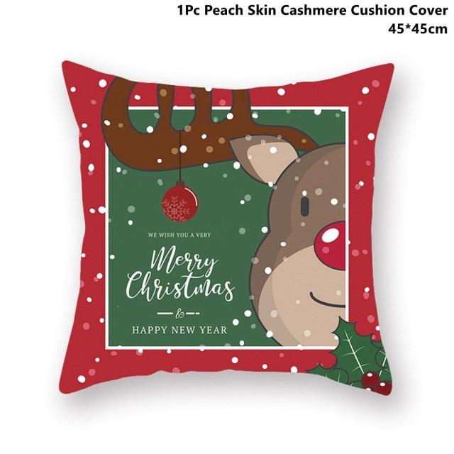Christmas Pillowcase Santa Cluas Pillow Covers Xmas Holiday Couch Pillows Rustic Christmas Decorations Winter Pillowcase For Home Living Room Xmas Ornaments Navidad Gifts
