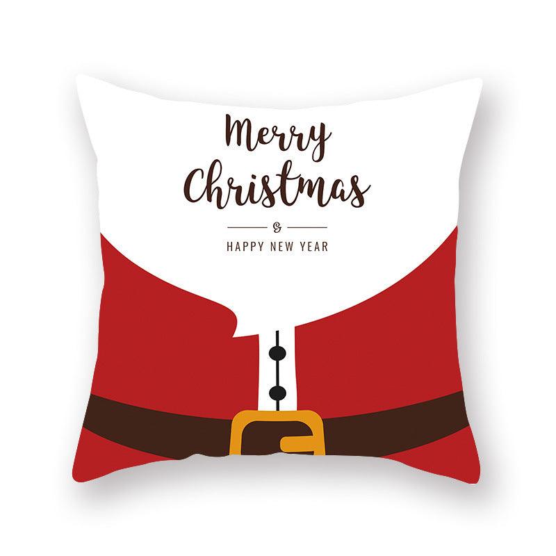 Christmas Xmas Red Pillow Case Tree Decoration Xmas Series Cushion Cover Case Pillow Zippered Square Pillowcase Santa Claus Cushion Cover Christmas Decorations For Home Snowman 45x45CM