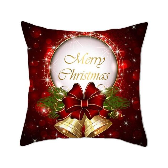 Christmas Xmas Red Pillow Case Tree Decoration Xmas Series Cushion Cover Case Pillow Zippered Square Pillowcase Santa Claus Cushion Cover Christmas Decorations For Home Snowman 45x45CM
