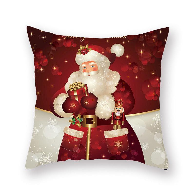 Christmas Xmas Red Pillow Case Tree Decoration Xmas Series Cushion Cover Case Pillow Zippered Square Pillowcase Santa Claus Cushion Cover Christmas Decorations For Home Snowman 45x45CM