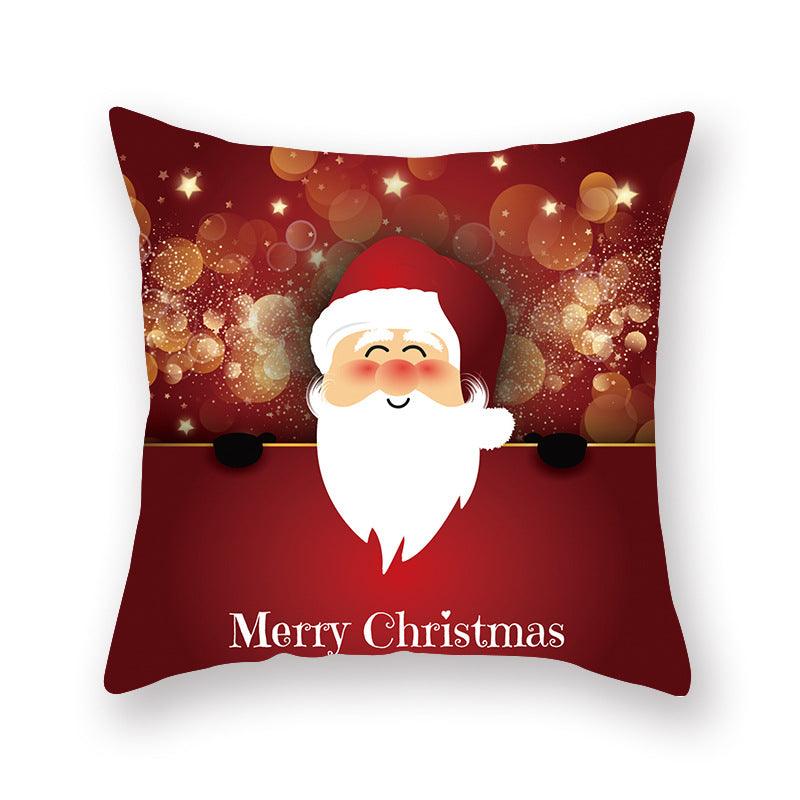 Christmas Xmas Red Pillow Case Tree Decoration Xmas Series Cushion Cover Case Pillow Zippered Square Pillowcase Santa Claus Cushion Cover Christmas Decorations For Home Snowman 45x45CM