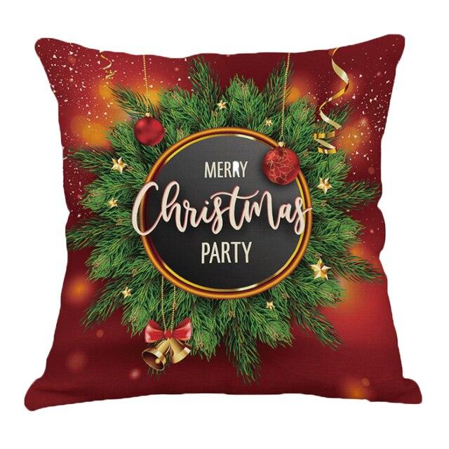 Christmas Xmas Red Pillow Case Tree Decoration Xmas Series Cushion Cover Case Pillow Zippered Square Pillowcase Santa Claus Cushion Cover Christmas Decorations For Home Snowman 45x45CM