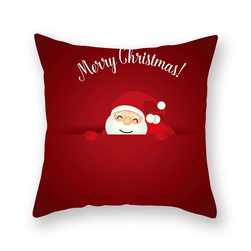 Christmas Xmas Red Pillow Case Tree Decoration Xmas Series Cushion Cover Case Pillow Zippered Square Pillowcase Santa Claus Cushion Cover Christmas Decorations For Home Snowman 45x45CM