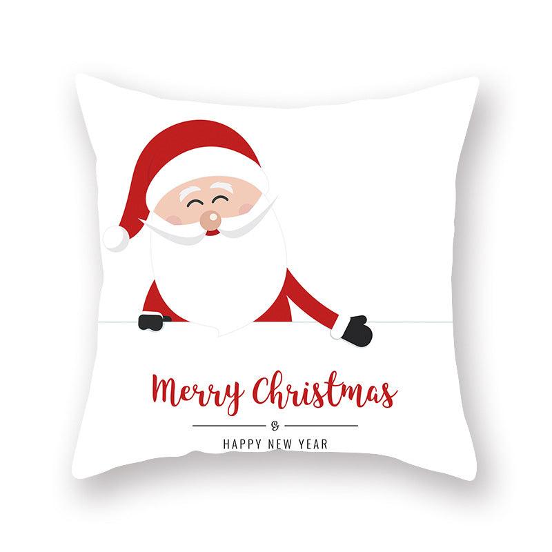 Christmas Xmas Red Pillow Case Tree Decoration Xmas Series Cushion Cover Case Pillow Zippered Square Pillowcase Santa Claus Cushion Cover Christmas Decorations For Home Snowman 45x45CM