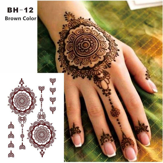 Classic Brown And Black Temporary Tattoo For Hands And Body Stickers Black Luxury Tattoos for Women Girls