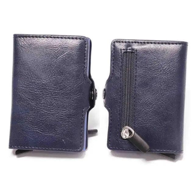 Classic Multifunction Automatic Aluminum Alloy Leather Credit Card Holder Retro New Pop-Up Card Ejector Business Wallets For Men