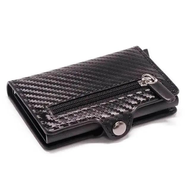 Classic Multifunction Automatic Aluminum Alloy Leather Credit Card Holder Retro New Pop-Up Card Ejector Business Wallets For Men
