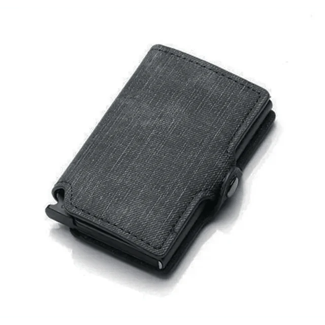 Classic Multifunction Automatic Aluminum Alloy Leather Credit Card Holder Retro New Pop-Up Card Ejector Business Wallets For Men