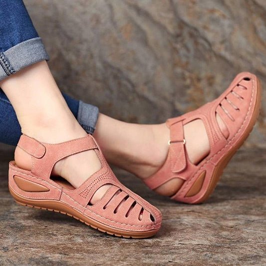Classic Women Sandals New Summer Shoes Woman Heels Sandals For Casual Walking Platform Shoes Summer Vintage Sandals Hollow Closed Toe Casual Outdoor Ankle Strap Platform Shoes