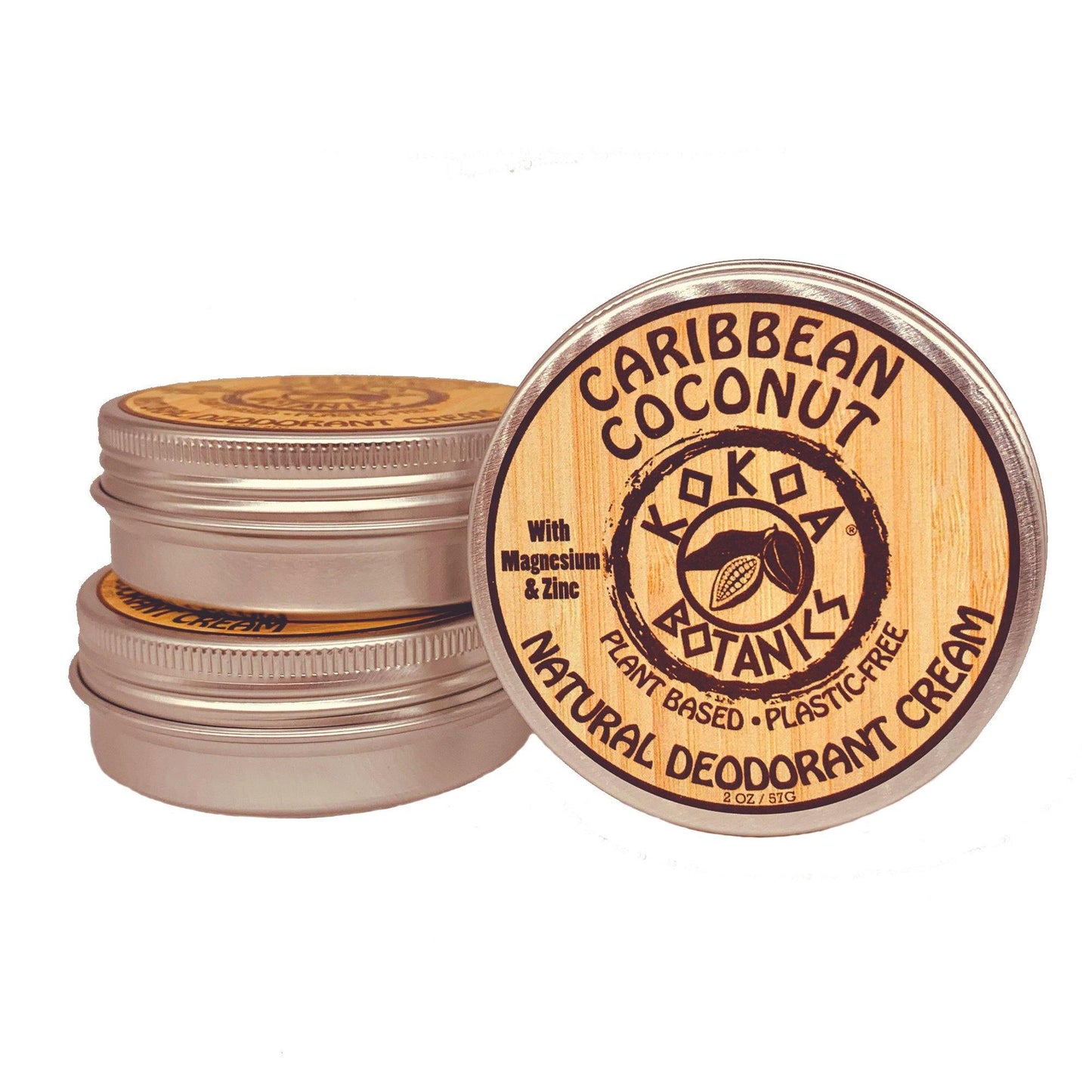 CARIBBEAN COCONUT - Natural Deodorant Cream - Aluminum-Free - 2.5 oz