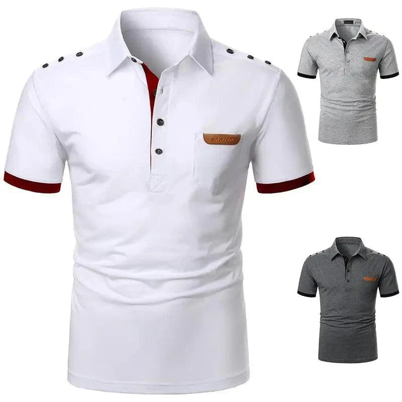 Cool Polo Men Shirt Nice Short Sleeve Polo Shirt Contrast More Color Polo New Clothing Summer Streetwear Casual Fashion Men Tops Men's Golf Polo Shirt Short Sleeve Tactical Polo Shirts Slim Fit Casual Tennis T-Shirt