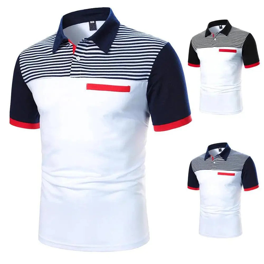 Cool Polo Men Shirt Nice Short Sleeve Polo Shirt Contrast More Color Polo New Clothing Summer Streetwear Casual Fashion Men Tops Men's Golf Polo Shirt Short Sleeve Tactical Polo Shirts Slim Fit Casual Tennis T-Shirt