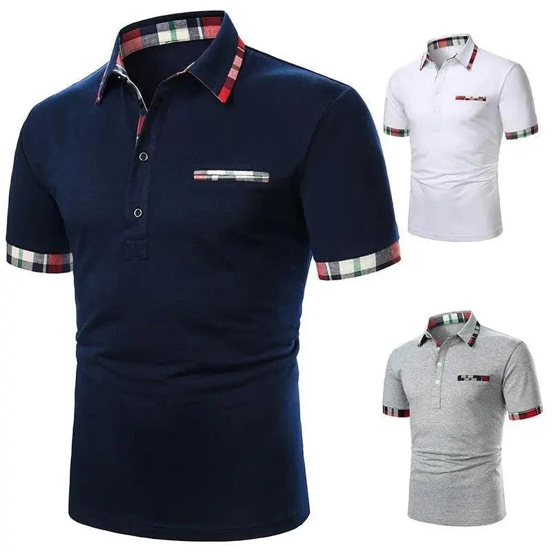Cool Polo Men Shirt Nice Short Sleeve Polo Shirt Contrast More Color Polo New Clothing Summer Streetwear Casual Fashion Men Tops Men's Golf Polo Shirt Short Sleeve Tactical Polo Shirts Slim Fit Casual Tennis T-Shirt