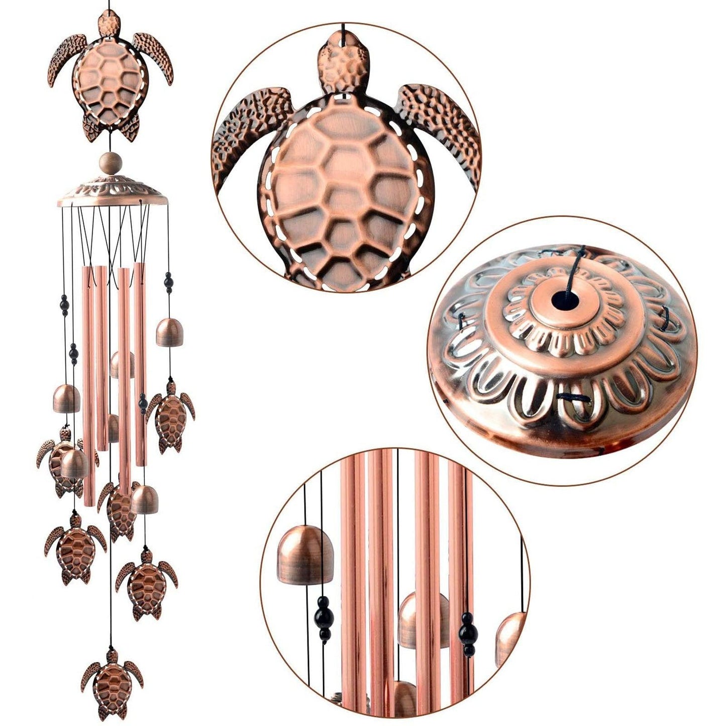 Copper Wind Chimes Outdoor Classic Wind Chimes Memorial Wind Chime Gifts for Grand Mother Garden Yard Decor Gift