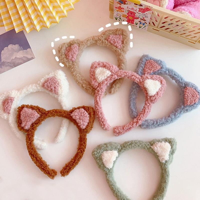 Cotton Cat's ears Autumn Winter 1Pc Plush Soft Warm Headband Hair Band Headwear for Women Girl Mix Styling Gorgeous Hair Accessories For Women