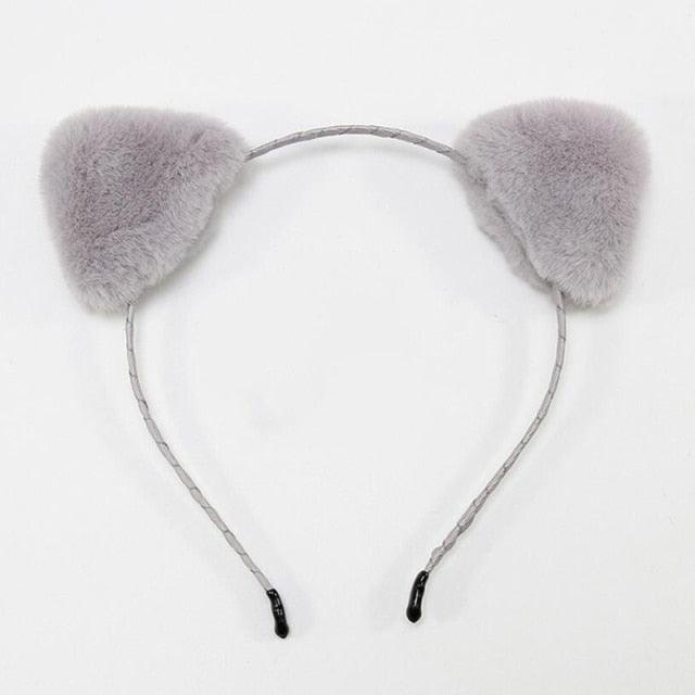 Cotton Cat's ears Autumn Winter 1Pc Plush Soft Warm Headband Hair Band Headwear for Women Girl Mix Styling Gorgeous Hair Accessories For Women