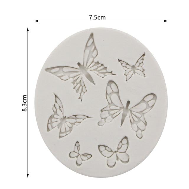 Creative Butterfly Shape Silicone Mold Fondant Candle Mould Resin Molds Homemade Cake Decorate Kitchen Accessories Food Grade Silicone Fondant Mold Reusable Ice Candy Mold