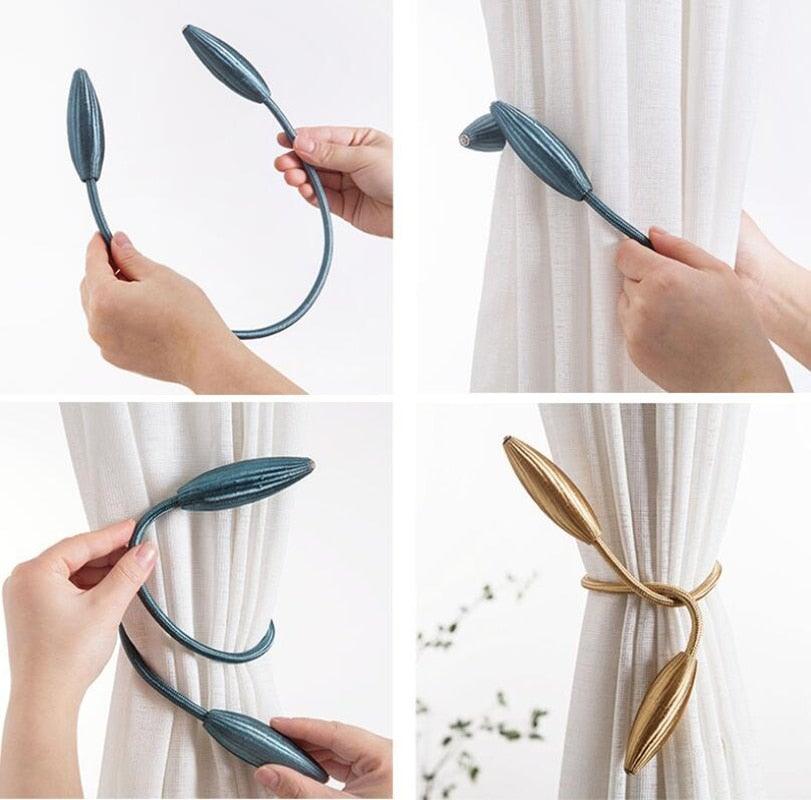 Creative Curtain Buckle Rope European Style Wild Curtain Tie Rings Window Straps For Living Room Home Decoration Accessories Curtain Tiebacks Clips Creative Window Drape Twist Tie Backs European Style Custom Made Curtain Holders Decorative