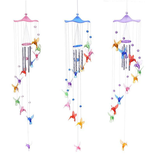 Creative Lucky Humming Bird Mobile Hanging Wind Chimes Bells Ornaments Hanging Gifts Dream-catcher Pendant Wall Home Car Decor Garden Wedding Window Decoration