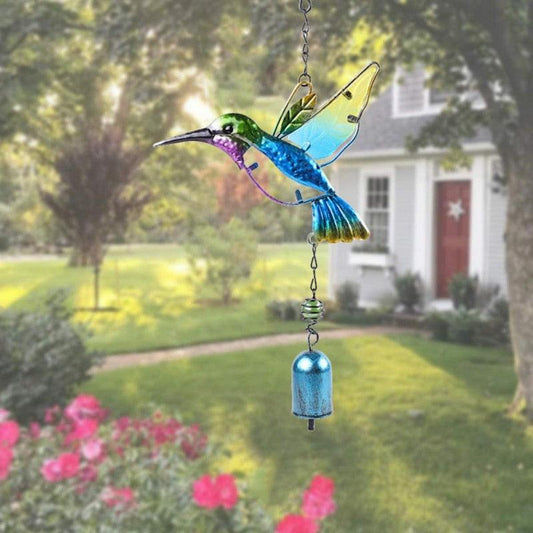 Creative Memory Wind Chimes Outdoor Metal Glass Wind Chimes Cute Hummingbird Owl Butterfly Wind Chimes Hanging Ornament Home Decoration Wind Bells Crafts For Mom Outdoor Stained Glass Chime For Garden Home Window Decor Memorial Gifts Housewarming Decor