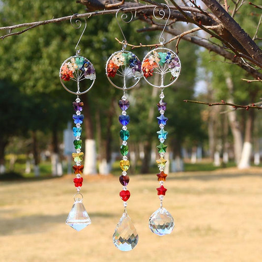 Crystal Wind Chime Star Moon Pendant Sun  Plated Crystal Rainbow Sun-catcher Glass Beads Ball Pendant Hanging Prism Drop Sun Catchers For Windows Home Garden Decoration Gift Colorful Beads Hanging Drop for Outdoor Indoor Garden Decor
