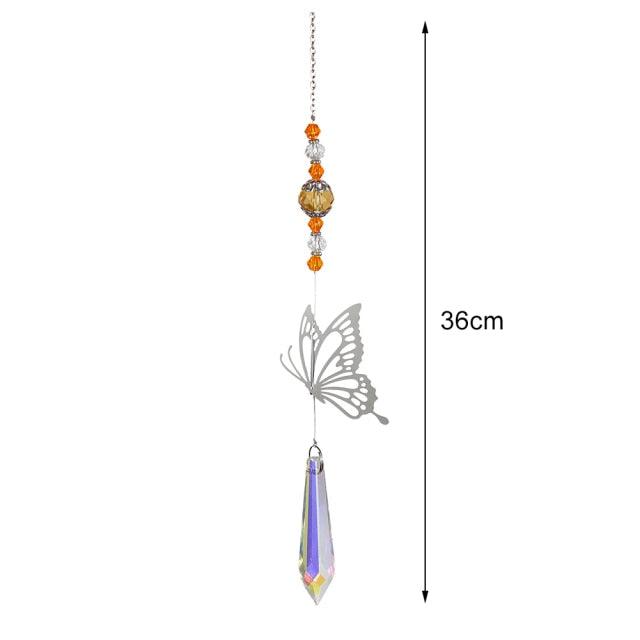 Crystal Wind Star Moon Pendant Handmade Sun Catcher Light Catcher Newly Designed Prism Crystal Colorful Light Prism Chandelier Glass Crystal Pendant Pearl Yarn Gift Handmade Garden Window Wedding Curtain Chandelier