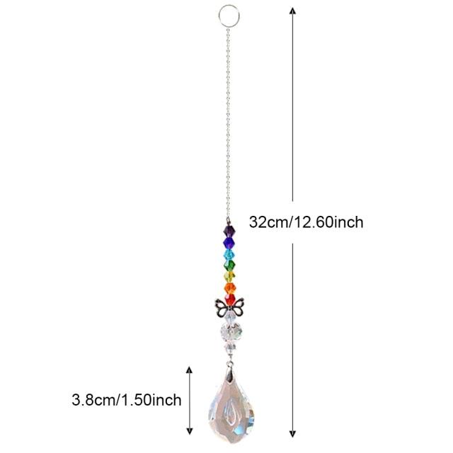 Crystal Wind Star Moon Pendant Handmade Sun Catcher Light Catcher Newly Designed Prism Crystal Colorful Light Prism Chandelier Glass Crystal Pendant Pearl Yarn Gift Handmade Garden Window Wedding Curtain Chandelier