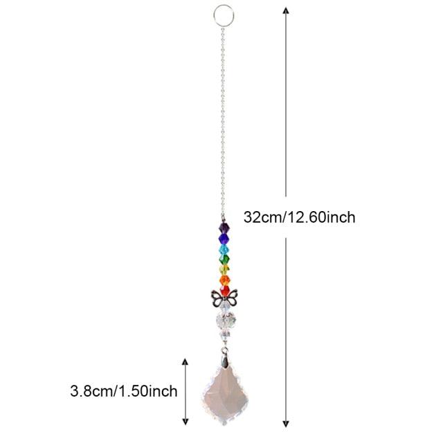 Crystal Wind Star Moon Pendant Handmade Sun Catcher Light Catcher Newly Designed Prism Crystal Colorful Light Prism Chandelier Glass Crystal Pendant Pearl Yarn Gift Handmade Garden Window Wedding Curtain Chandelier