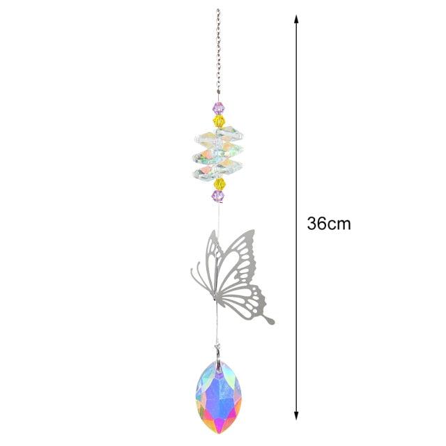 Crystal Wind Star Moon Pendant Handmade Sun Catcher Light Catcher Newly Designed Prism Crystal Colorful Light Prism Chandelier Glass Crystal Pendant Pearl Yarn Gift Handmade Garden Window Wedding Curtain Chandelier