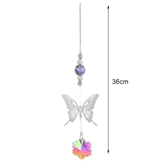 Crystal Wind Star Moon Pendant Handmade Sun Catcher Light Catcher Newly Designed Prism Crystal Colorful Light Prism Chandelier Glass Crystal Pendant Pearl Yarn Gift Handmade Garden Window Wedding Curtain Chandelier