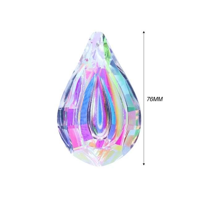 Crystal Wind Star Moon Pendant Handmade Sun Catcher Light Catcher Newly Designed Prism Crystal Colorful Light Prism Chandelier Glass Crystal Pendant Pearl Yarn Gift Handmade Garden Window Wedding Curtain Chandelier