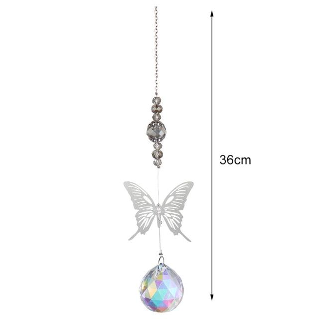 Crystal Wind Star Moon Pendant Handmade Sun Catcher Light Catcher Newly Designed Prism Crystal Colorful Light Prism Chandelier Glass Crystal Pendant Pearl Yarn Gift Handmade Garden Window Wedding Curtain Chandelier