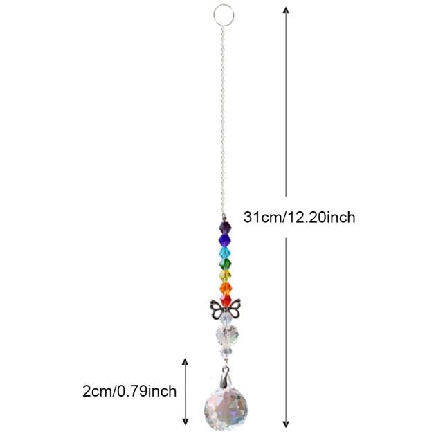 Crystal Wind Star Moon Pendant Handmade Sun Catcher Light Catcher Newly Designed Prism Crystal Colorful Light Prism Chandelier Glass Crystal Pendant Pearl Yarn Gift Handmade Garden Window Wedding Curtain Chandelier