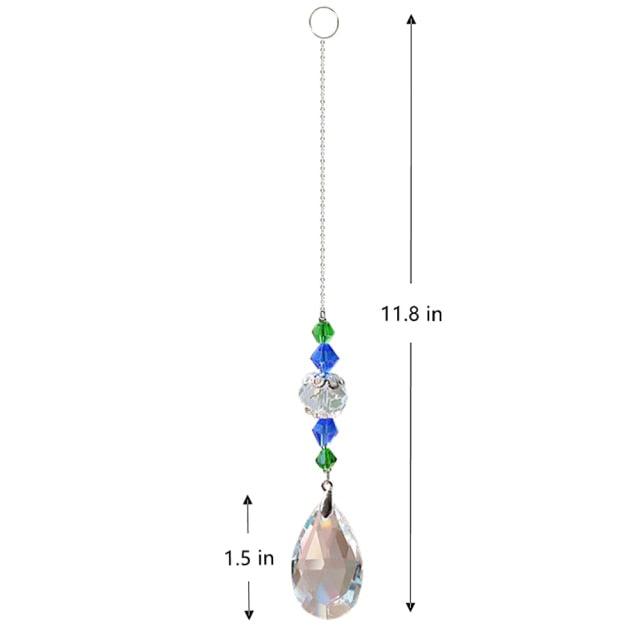 Crystal Wind Star Moon Pendant Handmade Sun Catcher Light Catcher Newly Designed Prism Crystal Colorful Light Prism Chandelier Glass Crystal Pendant Pearl Yarn Gift Handmade Garden Window Wedding Curtain Chandelier