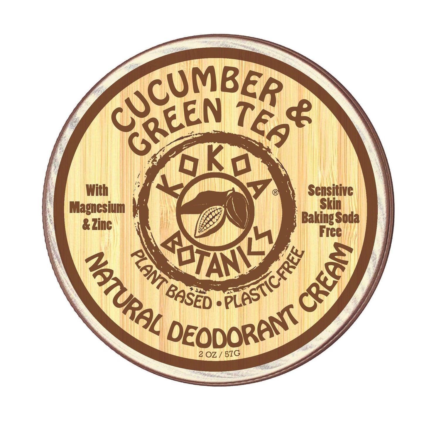 Natural Deodorant Paste - Cucumber & Green Tea - Sensitive Skin - Aluminum Free - Baking Soda Free - 2.5 oz