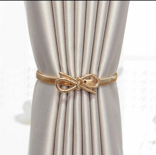 Curtain Tieback High Quality Elastic Holder Hook Buckle Clip Pretty And Fashion Polyester Decorative Home Accessories Leaves Curtain Holder Holdback For Window Drapery Convenient Office Home Decoration Buckle Holdbacks Curtain Straps