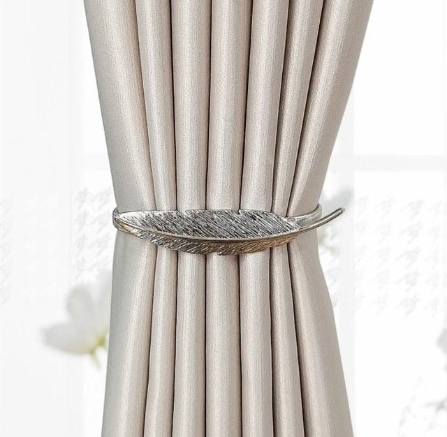 Curtain Tieback High Quality Elastic Holder Hook Buckle Clip Pretty And Fashion Polyester Decorative Home Accessories Leaves Curtain Holder Holdback For Window Drapery Convenient Office Home Decoration Buckle Holdbacks Curtain Straps