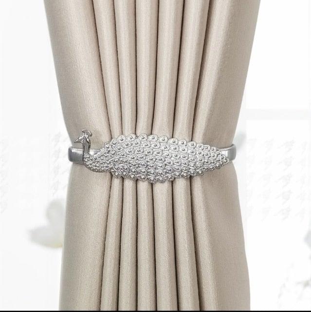 Curtain Tieback High Quality Elastic Holder Hook Buckle Clip Pretty And Fashion Polyester Decorative Home Accessories Leaves Curtain Holder Holdback For Window Drapery Convenient Office Home Decoration Buckle Holdbacks Curtain Straps