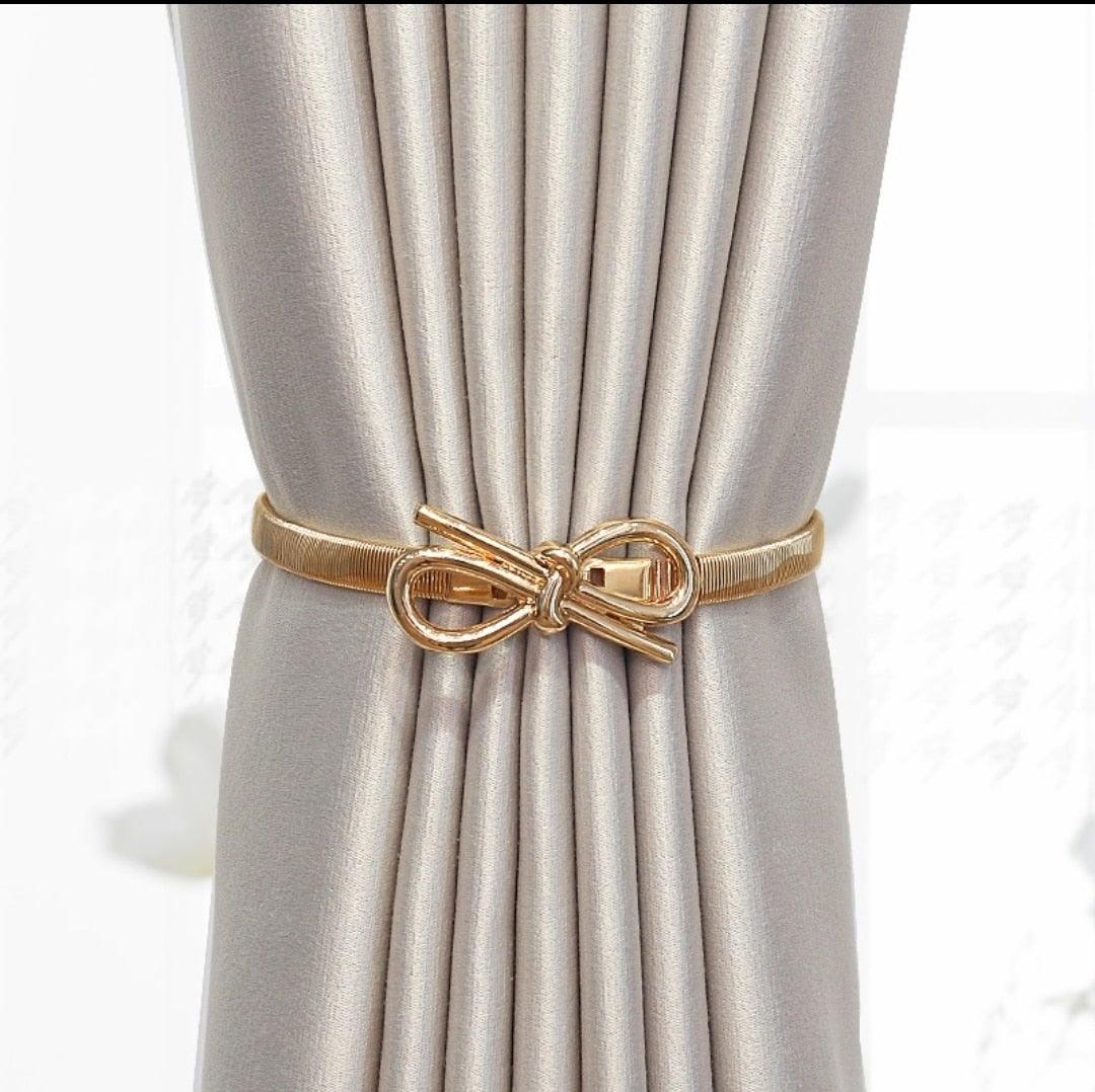 Curtain Tieback High Quality Elastic Holder Hook Buckle Clip Pretty And Fashion Polyester Decorative Home Accessories Leaves Curtain Holder Holdback For Window Drapery Convenient Office Home Decoration Buckle Holdbacks Curtain Straps