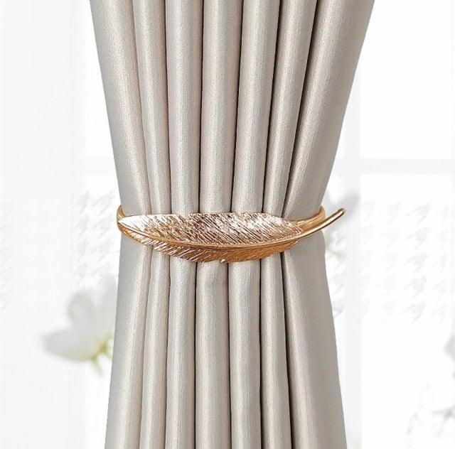 Curtain Tieback High Quality Elastic Holder Hook Buckle Clip Pretty And Fashion Polyester Decorative Home Accessories Leaves Curtain Holder Holdback For Window Drapery Convenient Office Home Decoration Buckle Holdbacks Curtain Straps